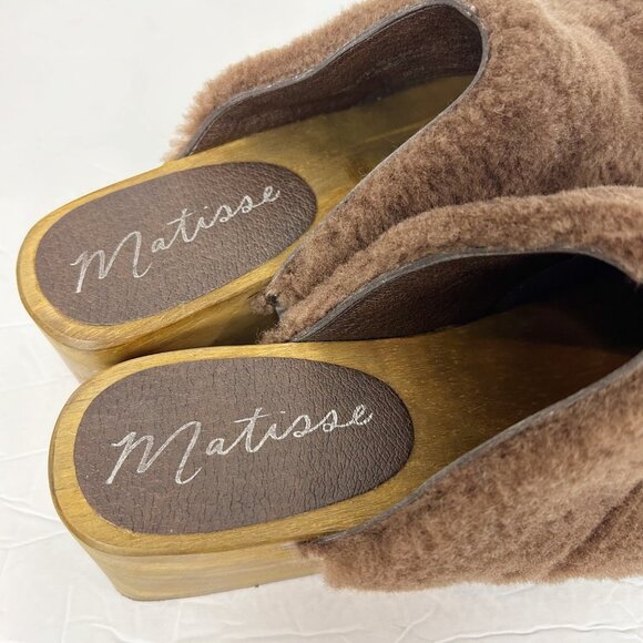 Anthro Matisse Stockholm Faux Shearling Clog Boho Fall Winter Size 6 Women's - Picture 4 of 5